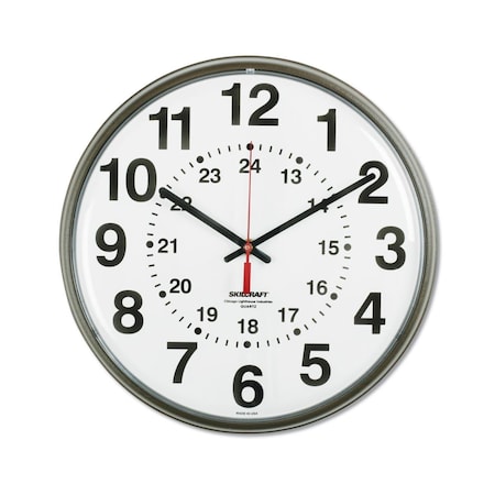 Downbeat 12.75 in. Overall Diameter 1 AA SKILCRAFT Atomic Slimline Wall Clock  Black Case DO3744730